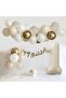 Creme Age Number Foil Ballone Birthday Party Chain Set Ornament