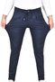 Men's Navy Blue Elastic Waist Slim Fit Lycra Double Leg Combed Cotton Sports Trousers 2502385 - 3