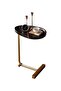C-Shaped Nordic Coffee Table, 45x30x60cm, Black/Gold Metal, Sofa Side/End Table - 3