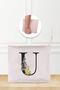 Letter U Patterned Linen Makeup Bag