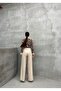 High Waist Stone Fabric Palazzo Pants with Belt - 4