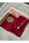 Claret Red Religious Gift, Prayer Rug Set, Bridal Bundle, Gift