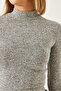 Women's Gray Half Turtleneck Blouse 4001 60261210 - 3