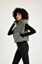 Melody Casual Women's Plush Vest Khaki - 2