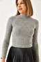 Women's Gray Half Turtleneck Blouse 4001 60261210 - 6