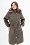 Women's Water Resistant Plus Size Hooded Waist Drawstring Long Fur Coat Coat - 5