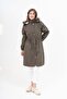 Women's Water Resistant Plus Size Hooded Waist Drawstring Long Fur Coat Coat - 3