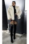 Premium Fur Ecru Coat with Lining