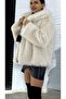 Premium Fur Ecru Coat with Lining - 3