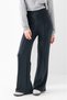 Women's Smoked High Waist Shaping / Sculpting Front Ribbed Modal Fabric Wide Leg Pants Leggings - 3
