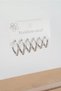Women's 316 L Steel Anti Allergenic Square Model 3 Size 1.8cm / 2.2cm /2.5Cm Clip-On Set of 6 Earrings - 3