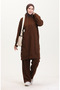 Astana Fabric Hooded Tunic Pants Set of Two 0553-06 Tan