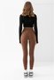 Women's Coffee High Waist Recovery Karyoka Stitching Breathable Soft Textured Extra Stretchy Fitness Leggings - 8