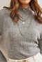 Women's Gray Half Fisherman Zigzag Textured Soft Knitwear Sweater Kzk- 19000447 - 6