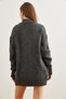 Women's Anthracite Pocketed Soft Textured Knitwear Cardigan Hrk- 19000324 - 6