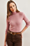 Women's Dusty Rose Turtleneck Raised Camisole Sweater Kzk- 19000395 - 4