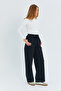 Siyah Cep Detaylı Kot Görünümlü Wide Leg/Geniş Paça Dokuma Pantolon TWOSS25PL00076 - 4