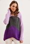 Women's Purple Lilac Color Block Striped Knitwear Sweater Kzk-19000920 - 4