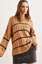 Women's Camel Hair Braided Line Detailed Knitwear Sweater Kzk- 19000919 - 5