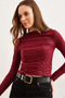 Women's Zebra Burgundy Boat Neck Sandy Blouse Blz- 19002803 - 3