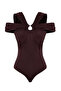 Kahverengi Aksesuar Detaylı Örme Body TPRSS25BD00004