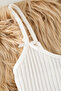 White Striped Ribbon/Bow Ribbed Knitted Pajamas Set Thmss25Pt00041 - 8