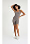 Seamless, Seamless, Back Detailed, Push up Effect, Mink Short Jumpsuit - 2