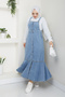 Women's Skirt Flounce Dress Denim Salopet - 4