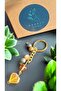 Natural Stone Yellow Fluorite Keychain (Abundance and Protection) - 4