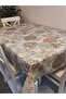 Fiber Pvc Oilcloth - Patterned Erasable Tablecloth (Brown) - 2