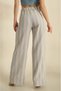 Women's Linen Trousers - Striped and Wide Leg - 2