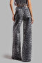 Women's Black White Leopard Color W426 Denim Fabric Palazzo Fit Mid Waist Denim Jean - 7