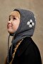 Floral Knitted Balaclava Beanie Anthracite - 7
