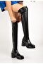 767-3010 Black Stretch Daily Thick Heeled Women's Boots - 2