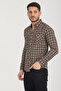 Men's Plaid Double Pocket Cap Cotton Shirt - 5