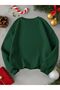 Girls\Boys Christmas Deer Printed Crew Neck Sweatshirt - 2