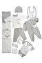 Plaid Bear Patterned 10-Piece Baby Hospital Discharge Bodysuit Set (10 Pieces)
