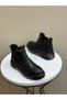 Diva Black Leather Elastic Women's Daily Boots - 8