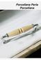 (9,6cm) -Porcelain Cover Handle Cabinet Drawer Handle Furniture Kitchen Kulb Bathroom Handle Pearl (96mm)-Stk3334 - 4