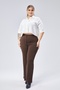 High Waist Loose Leg Zipper Plus Size Women's Trousers