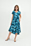Women's Multicolor Summer Viscose Picasso Dress – Lightweight, Comfortable, Casual Elegance - 3