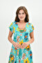 Women's Multicolor Summer Viscose Picasso Dress – Lightweight, Comfortable, Casual Elegance