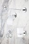 Chrome 4-Piece Bathroom Accessory Set Long Towel Holder/Toilet Paper Holder/Bathrobe Hanger/Toothbrush Holder