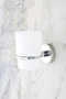 Chrome 4-Piece Bathroom Accessory Set Long Towel Holder/Toilet Paper Holder/Bathrobe Hanger/Toothbrush Holder - 5