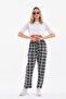 Plaid Printed Combed Cotton Black Unisex Relaxed Stylish and Comfortable Pajama Bottoms - 4