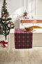Ays Home New Year's Burgundy Navy Blue Gingham Runner - 2