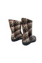 Women's Beige-Red Striped 23 cm Short Garden Rain Boots - 2