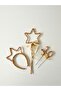 Sequin Sequined Crown Star Wand and Cake Decoration Set for Girl 10 Years Old - Gold - 2