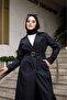 Lined Belt Detailed Full Length Trench Coat Top Coat - 6