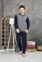 Cotton Combed Jacquard Men's Pajamas Set % Cotton All Seasons Wear - 4